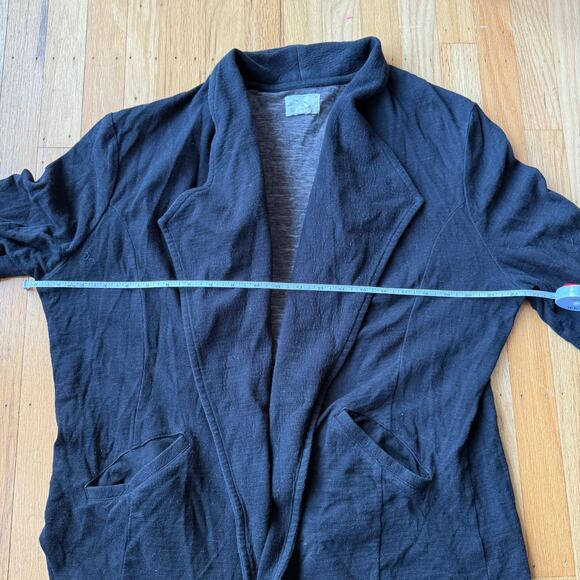 Caslon Open Front Cotton Cardigan Blazer Black Size XXL Mature Lagenlook - Picture 4 of 10
